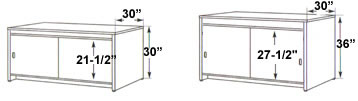 Sort Modules Base Cabinet Tables.