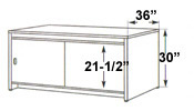 30" High x 36" Deep Base Cabinet Tables.