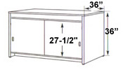 36" High x 36" Deep Base Cabinet Tables.