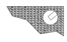 Cable access hole for mail sort tables.