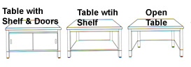 Three models to choose from for use with machines or to provide storage.