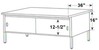 STA Series 36" Mail Sorting Tables.