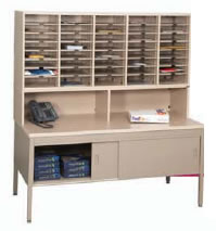 Modular mail sort workstation.