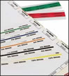 Admission index tabs & divider sheets