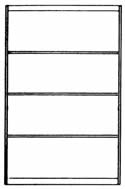 4 Shelf Openings, Size: 36" Wide x 60" High x 12" Deep.