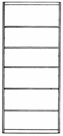 6 Shelf Openings, Size: 36" Wide x 84" High x 12" Deep.