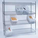 Bulk sort unit, wire shelving.