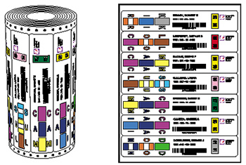 Custom printed labels.