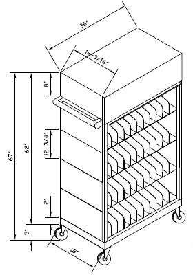 36" Wide Legal Depth Spacecart w/Tambour Door.
