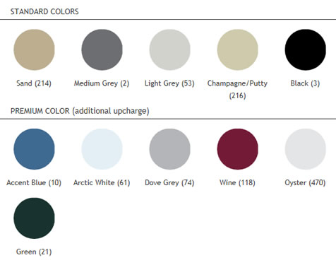 Standard color options.