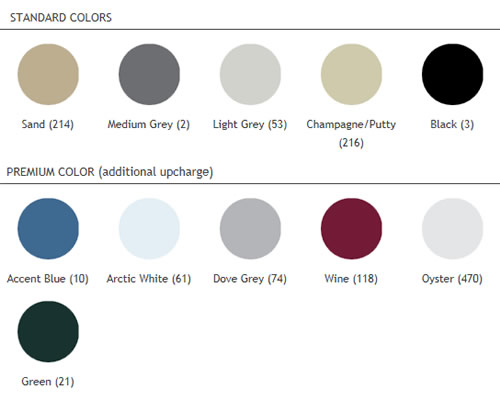 Standard color options.