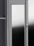 Heavy-duty Plexiglas door.