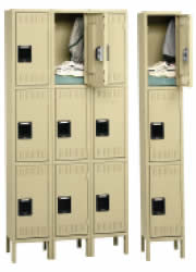 Triple Tiers Steel Lockers With Legs.