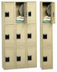 Triple Tier Steel Lockers Without Legs.