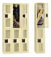 Double-Tier Vented Steel Lockers.