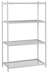 Wire Shelving Units - 4 Shelves, 75" High